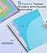 5 Subject Notebook College Ruled,80GSM Paper Thick Hardcover Spiral Notebook Lined Journal with Removable Dividers Tabs,400pages 8.5