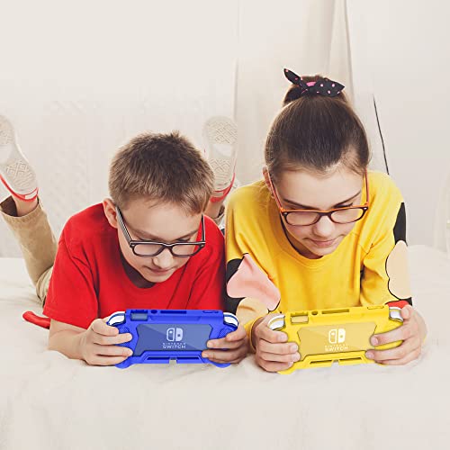 Protective Case For Nintendo Switch Lite, Full Protection Switch Lite Cover, Tpu Shock-Absorption And Anti-Scratch For Nintendo Switch Lite Skin With Bult-In Screen Protector & Thumb Grip Caps, Yellow #TOP5