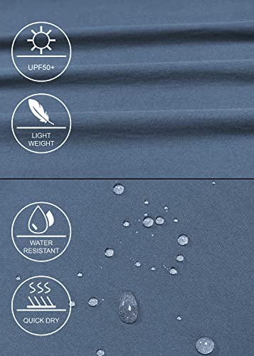 Flewolch Women's Hiking Cargo Pants Lightweight Outdoor Camping Capris Water Resistant Upf 50 With Zipper Pockets Stone Blue #TOP4