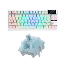 EPOMAKER Creamy Jade 45gf Gaming Keyboard Switches+G84 PRO Wireless Gaming Keyboard with Screen&Knob