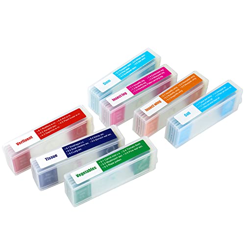 Lianai 35 Peças de Amostras de Microscópio Lâminas de Amostras Biológicas Presentes Primários e Secr