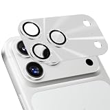 Podick カメラフィルム iPhone 17 Pro 用 カメラカバー キラキラ 9H強化ガラス 全面保護 アイフォン 17 Pro 用 カメラ保護 ピカピカ キズ防止 耐衝撃 高透過率 黒縁取り 露出オーバー防止 いphone17pro レンズカバー プロテクター シルバー
