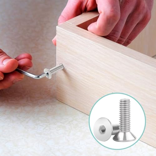 50 Stück M5x25mm Senkkopfschrauben Edelstahl, Leryati Din 7991 A2 V2A Senkkopf Innensechskant Senkschrauben Genannt, Senkschraube mit Innensechskant Vollgewinde Senkkopfschrauben mit Metrischen