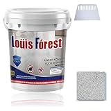 Epoxy Colored Sand Floor Paint, Epoxy Sand Floor Paint Self Leveling, High Gloss Marble Effect Garage Waterproof and Non-Slip for Garage Floors, Basements, Countertops (Light Gray-5kg)