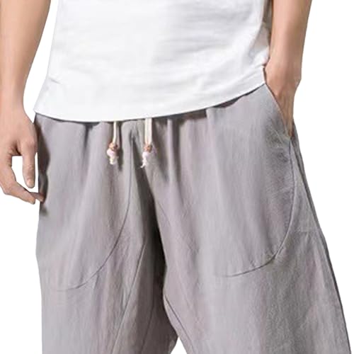 Pantalón Capri Baggy de Lino para Hombre con Bolsillos miniatura 3