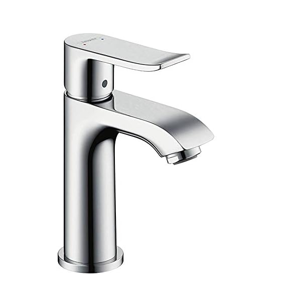 hansgrohe Wasserhahn Metris (Armatur mit Auslauf Höhe 100mm und Zugstangen-Ablaufgarnitur) Chrom