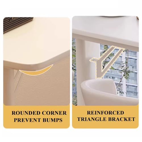 Table de lit mobile et extensible de 47 à 59 pouces pour un espace informatique sur roulettes