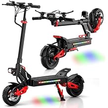 Electric Scooter Adults,1200/1600W Motor, 30/34 MPH Top Speed & 30/40 Miles Range, 48V 18/21AH Big Battery, 10/11" Off-Road Tire Folding E Scooter with Seat, Dual Braking System, Double Suspension