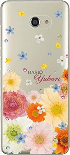 BASIO4 ケース ベイシオ4 カバー KYV47 ラインストーン らふら 押し花風 春花 1