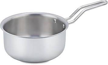Tosaa Stainless Steel Triply Sauce Pan,Milk Pan, Stainless Steel Tea Pan, Induction & Gas Stove Compatible - 1650 ML (20cm)