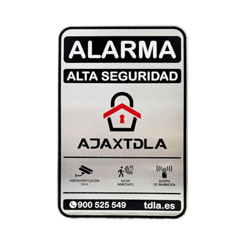 Cartel alarma. NO PARECE REAL, LO ES. Cartel Zona Videovigilada - Señal Aviso Policia - Carteles Disuasorios - Interior Y Exterior - Placa alarmas videovigilancia 28X21CM (NEGRO, 14x9)