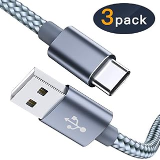 USB Type C Cable OULUOQI USB C Cable 3 Pack(6ft) Nylon Braided Fast