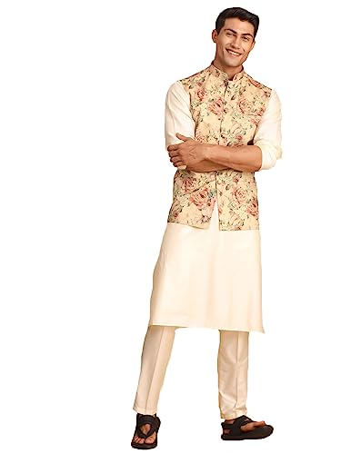 VASTRAMAY mens Kurta, Ethnic Jacket and Pyjama Set