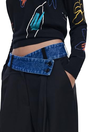 Desigual Pant_DENIMWAIST, 2000 Czarny, M, Czarny (Black), M