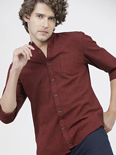 Image of KETCH Men Cotton Slim Fit Solid Full Sleeve Shirt