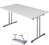 [page_title]-KLAPPTISCH Besprechungstisch Kantinentisch Verkaufstisch Schreibtisch 180x80 grau/chrom 350630