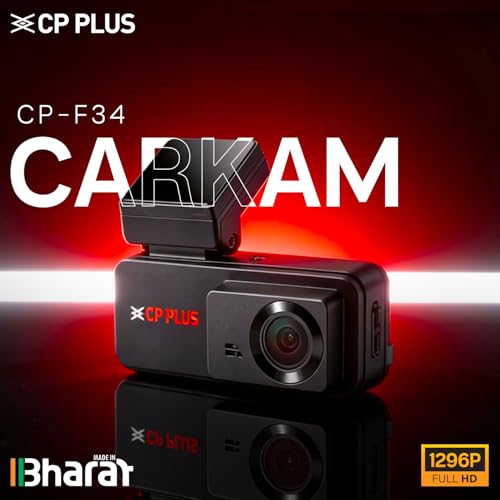 Image of CP PLUS Dash Cam for Car CP-F34 | 2K 3MP Full HD+ Front Dashcam with Built-in GPS | 137 Wide View Angle | Built-in Microphone | (AP Mode) WiFi | G-Sensor | WDR Night Vision | Supports 1TB SD Card