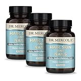 Dr. Mercola Hair, Skin & Nails (3 Pack) 30 Capsules (30 Servings), with Biotin, Solubilized Keratin,...