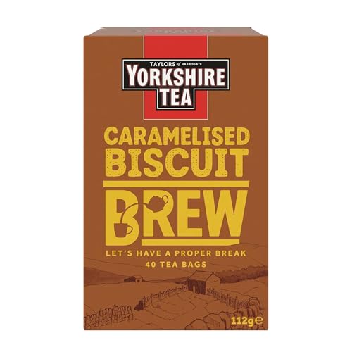 Yorkshire Tea - Karamellisierter Keks-Brew - Schwarzer Tee mit Geschmack - Keksaromatisierte Mischung, Rainforest Alliance Zertifiziert - 40 Teebeutel