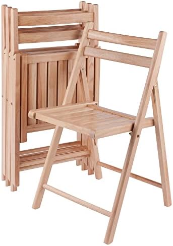 Winsome Robin Folding Chair Set, No assembly, Natural, Set of 4