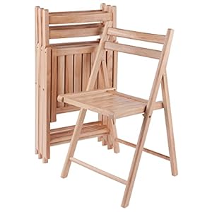 Robin 4-PC Folding Chair Set – Parent,Natural Finish, Set of 4, Wood