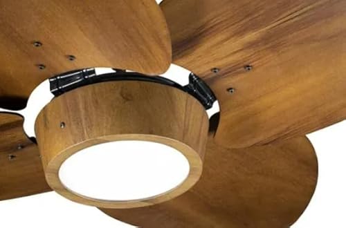 Ventilador de Teto Natuvent Dahlia LED 4 Pás Madeira Imbuia 3000k Branco Quente, Luz Amarela (110, V
