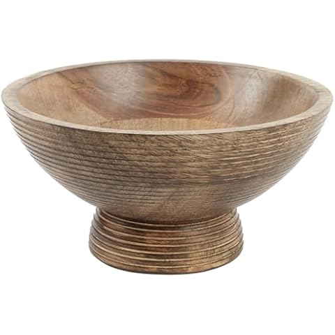 Hand Carved Mango Wood Fruit Bowl Cover