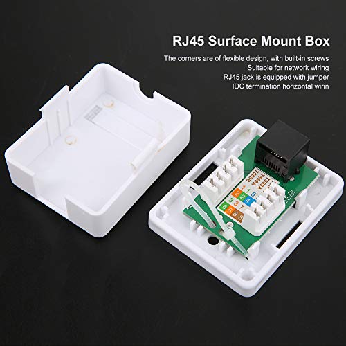 Network Junction Boxes,2Pcs RJ45 Surface Mount Box Cat6 Single-Port Desktop Information Network Junction Boxes,Single Port Shielded Networks Surface Mounted - Image 4