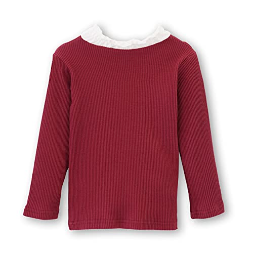 Image of Toddler Girls Long Sleeve Cotton Tee Shirts Ruffle Lace Mock Turtleneck Basic Blouse Outfit Tops