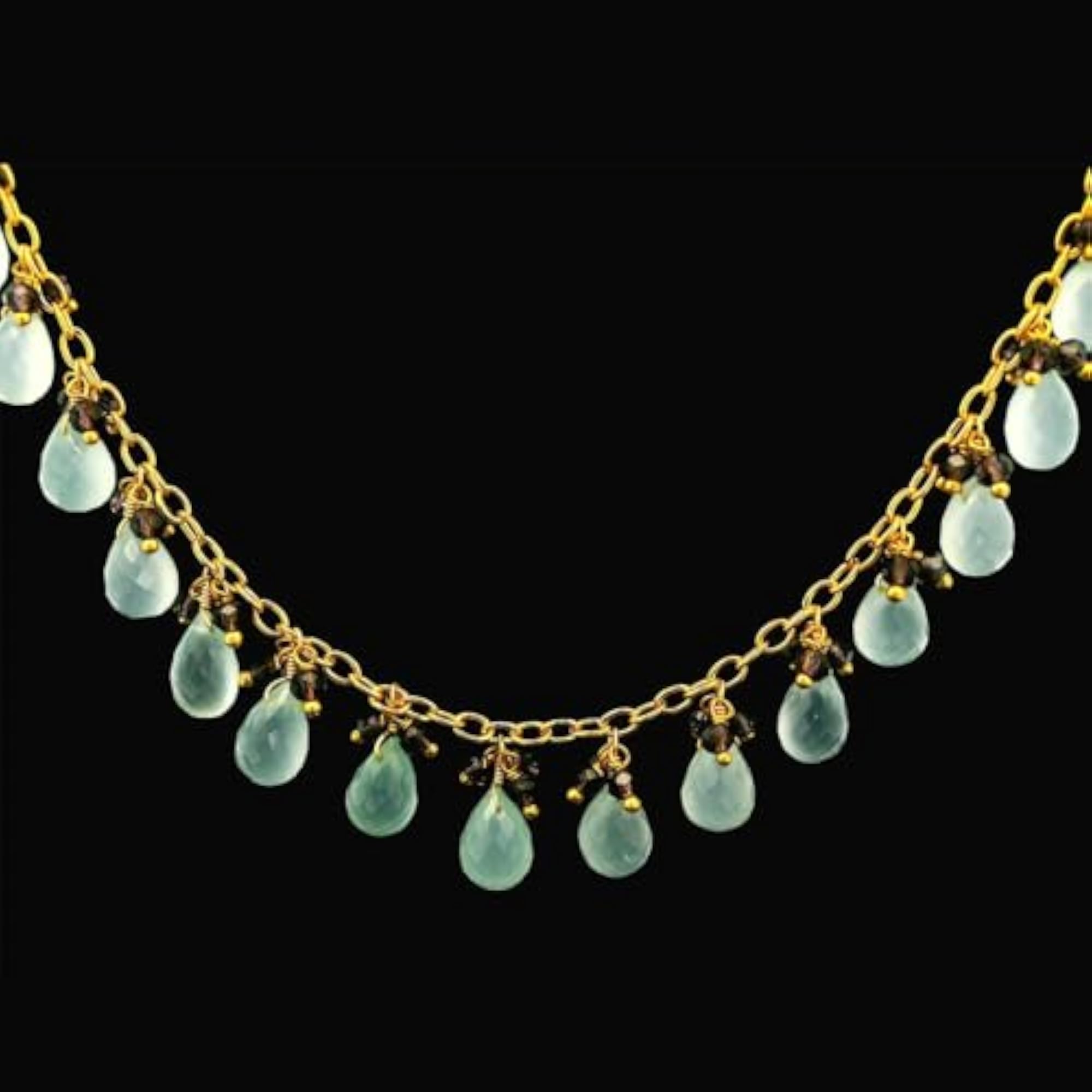 Jaipur Aquamarine Drops & Amethyst Beads Necklace