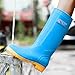Blue Female Fashion High Tube Kitchen Cleaning Footwear for Spring and Summer with PVC Material and Easy to Clean for Daily Use