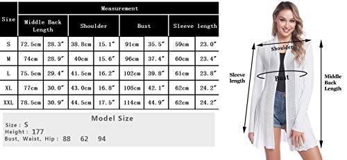 Iclosam Womens Casual Solid Long Sleeve Open Front Drapped Cardigan Sweater (#2Black, Large) #TOP6