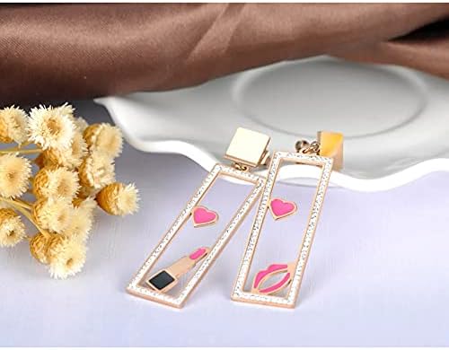 Ear studs Ladies Fashion New Rhinestone Rose Gold Stainless Steel Stud Earrings Jewelry image 5