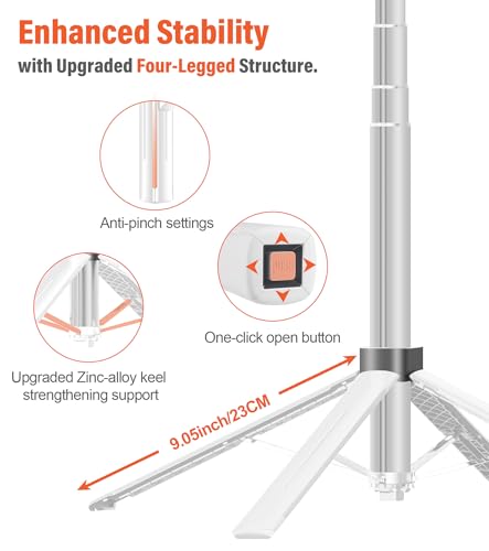 Funxee Tripé de telefone com bastão de selfie – Suporte de celular de 180 cm de altura com controle