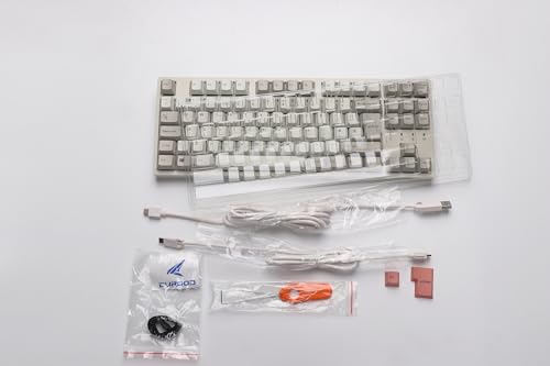 DURGOD Taurus K320 TKL Mechanical Gaming Keyboard - 88 Keys - Double Shot PBT - USB Type C - ISO UK (White, Cherry Mx Speed Silver) - Image 6