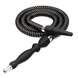 Moïstrol Rubber Handle Hookah Hose with Metal Tip Leather Wrapped Hookah Hose Washable Durable...