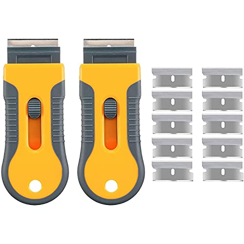 Fcuajdkq - Juego de 2 limpiadores para cuchillos raspadores de vidrio y 30 herramientas de limpieza de repuesto para removedor de papel pintado para raspar pegatinas