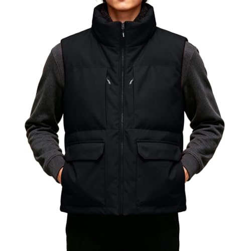 Women Puffer Vests Insulated Plus Size Fleece Lined Jackets with Pockets | Winter Coats For Women And Men,Warm Sherpa Lined,Stand Collar,Full Zipper,Solid Color,Sleeveless,Casual Cozy Outerwear