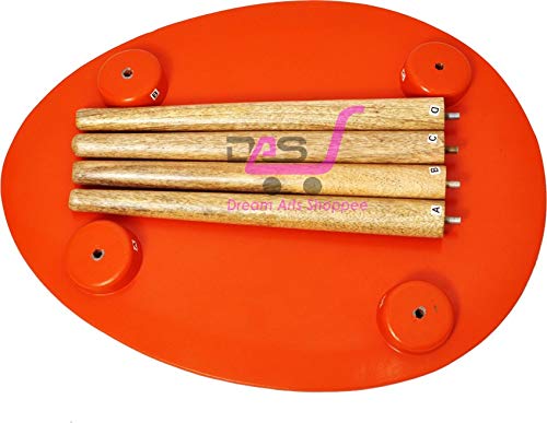 Image of Shoppee Foldable Oval Shaped Bed Side Table for Coffee Tea & Living Room Beauty Full Table (Medium, Orange)