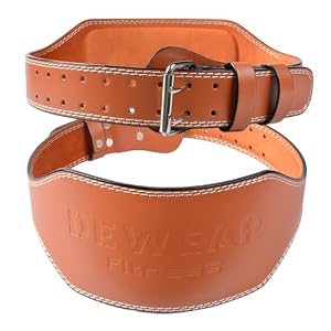 Leather Weight Lifting Belt, 4”& 6”Padded Lumbar Back Support, 10 Adjustable Holes, Gym Weight Belt Ideal for Deadlift, Powerlifting, Bodybuilding and Squat