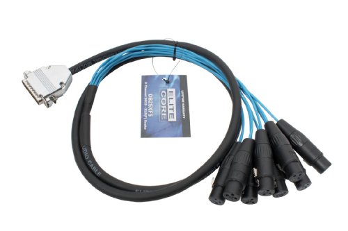Elite Core DB25XF5 25-Pin D-Sub to 8 XLR Female Breakout Snake, 5-Feet