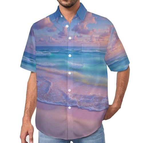 Chemise de plage boutonnée pour homme idéale pour les vacances d'été au soleil