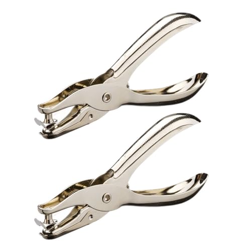 2 punzonatrici a foro singolo, pinze per fori tondi, pinze in metallo, per carta, foto, biglietti di auguri, biglietti (3 mm/6 mm)