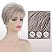 SEVENCOLORS Short Wigs for White Women Platinum Blonde Pixie Cut Wigs Layered Natural Looking Synthetic Hair Wigs for Women