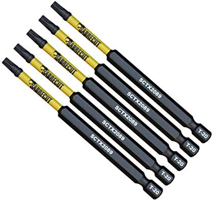 5 x SabreCut SCTX2089_5 89mm T20 TX20 Magnetic Impact Screwdriver Driver Bits Set Torx Heavy Duty Compatible with Dewalt Milwaukee Bosch Makita and More