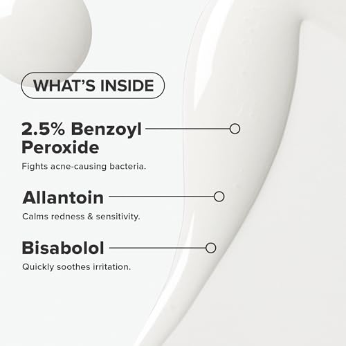 Paula's Choice CLEAR Daily Skin Clearing Cream, All Over Face Acne Treatment with Benzoyl Peroxide, Treats and Prevents Mild to Severe Acne & Breakouts, Fragrance-Free, 2.25 fl oz