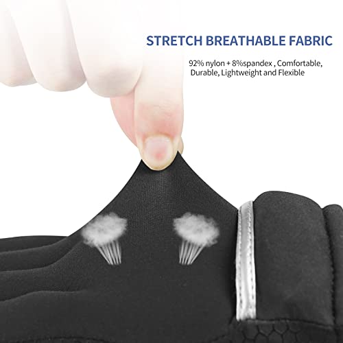 image for Andake Running Gloves Winter Warm Gloves with Reflective Convertible M