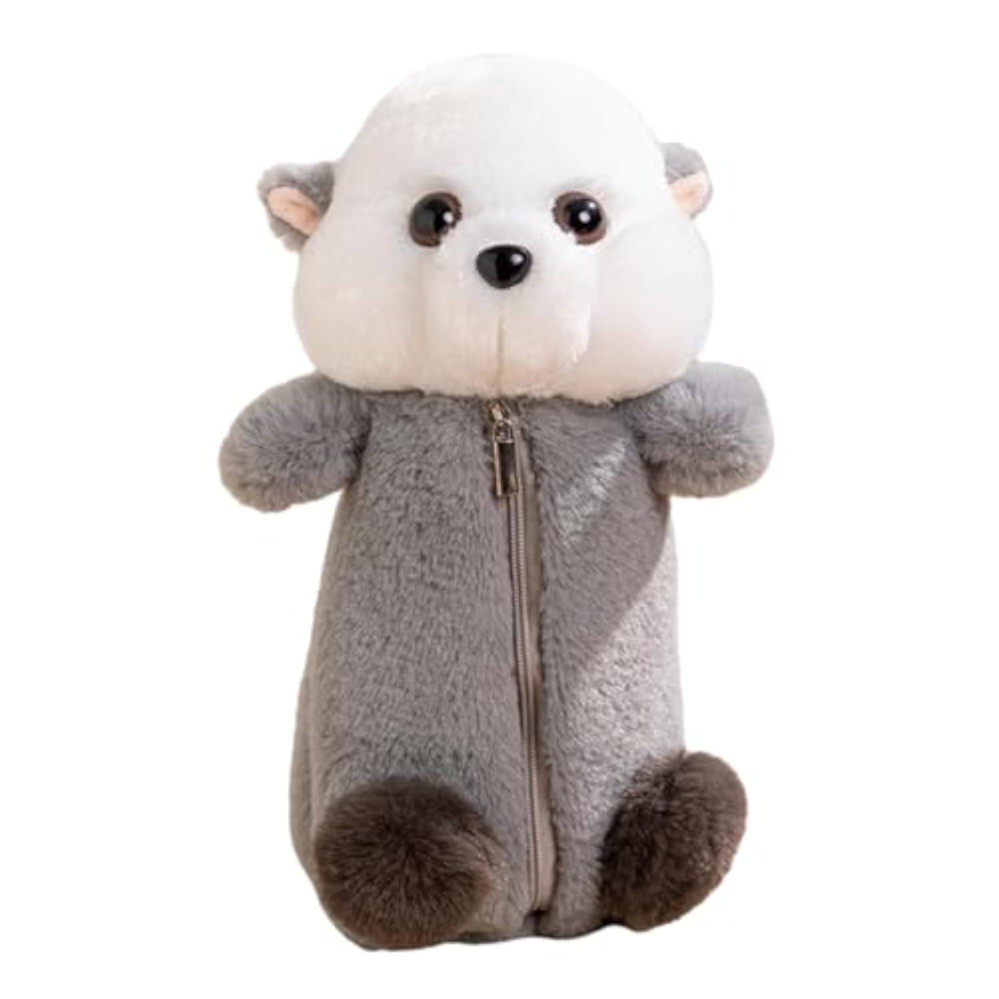 Plush Pencil Case for Boys and Girls, Gray