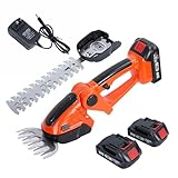 RRXIMHTT Versatile Electric Garden Tool - 2-in-1 Hedge Trimmer and Grass Shears with Rechargeable Batteries, 90-Degree Adjustable Head, and Comfort Grip for All-Day Use Orange