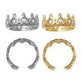 14K REAL Solid Gold Cubic Zirconia Heart Crown Statement Ear Cuff Ring, CZ Cartilage Conch Helix No